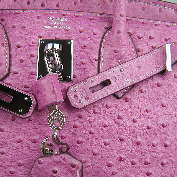 High Quality Fake Hermes Birkin 35CM Ostrich Veins Handbag Peachblow 6089 - Click Image to Close